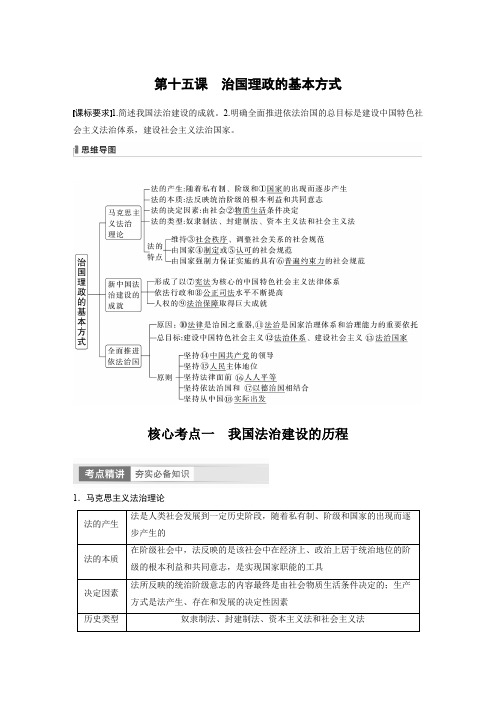 2024年高考政治一轮复习(部编版) 必修3 第15课 治国理政的基本方式