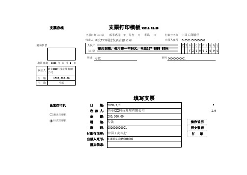 E CEL支票打印 