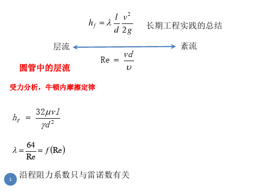 通过试验研究紊流流动过程中的沿程阻力系数