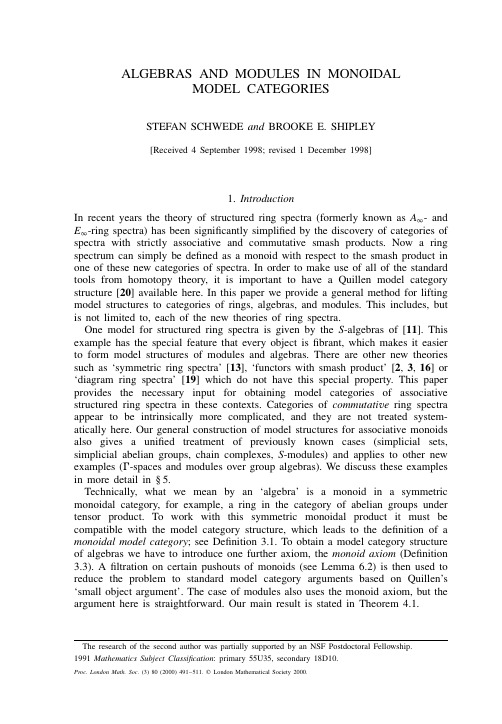 Algebras and modules in monoidal model categories