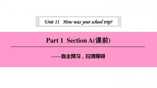 2018春人教新目标版七年级英语下册课件：Unit 11 Part 1  Section A(课前)