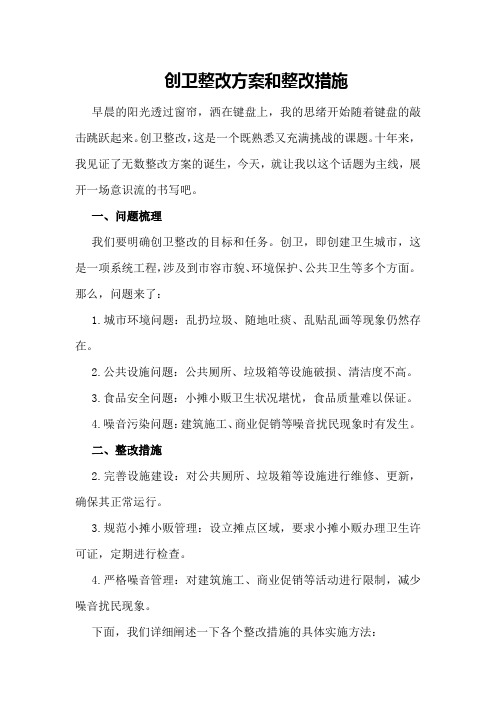 创卫整改方案和整改措施