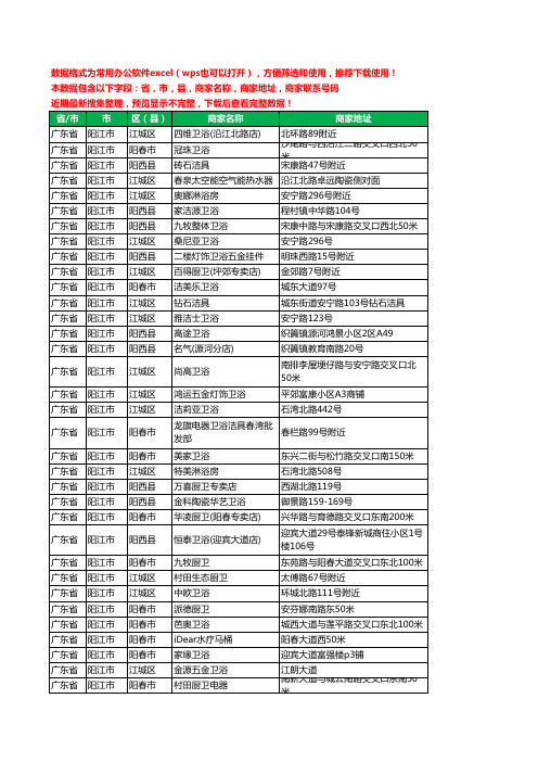 2020新版广东省阳江市卫浴工商企业公司商家名录名单黄页联系电话号码地址大全315家