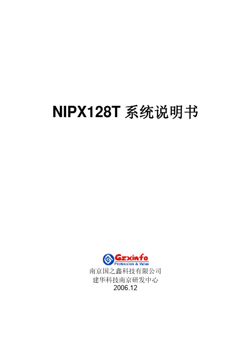 南京国之鑫 NIPX128T 系统说明书