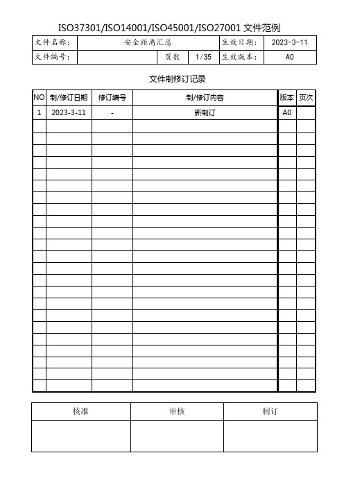 安全距离要求汇总-2024