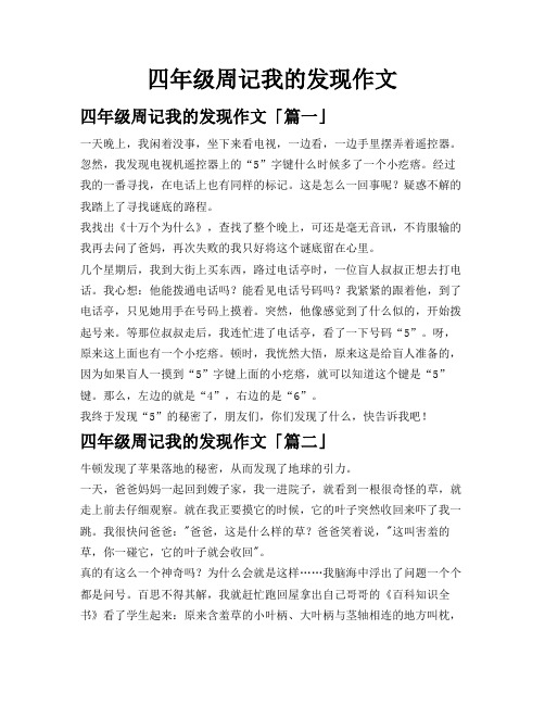 四年级周记我的发现作文