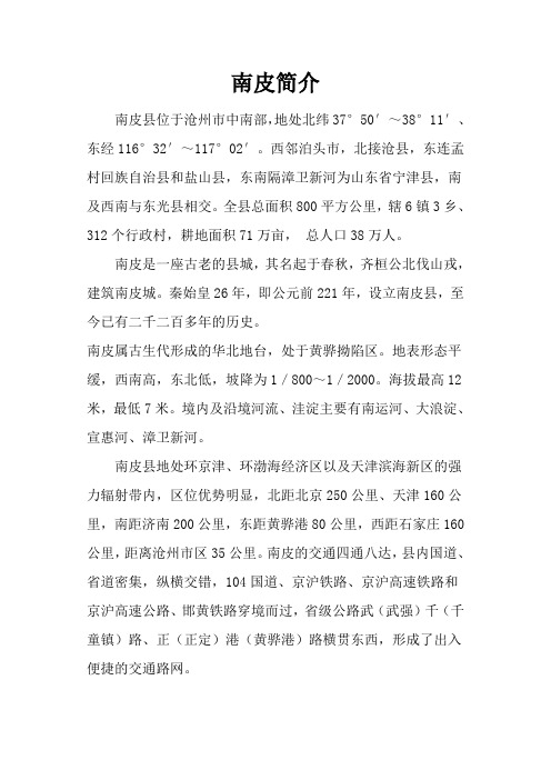 南皮简介