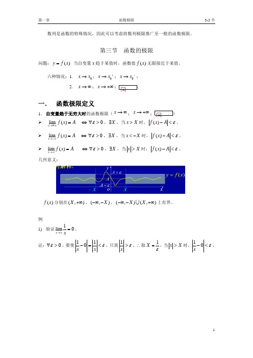 大学高数复习--函数极限