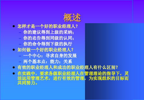 优秀职业经理人培训讲义