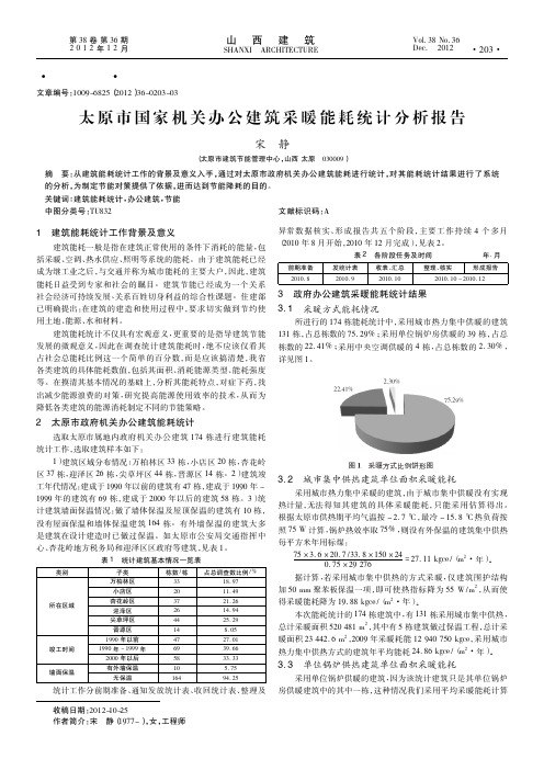 太原市国家机关办公建筑采暖能耗统计报告