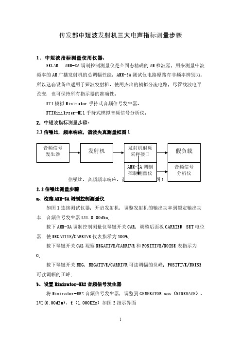 【VIP专享】传发部中短波发射机三大指标测量步骤