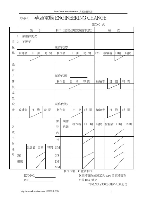 ECO表格