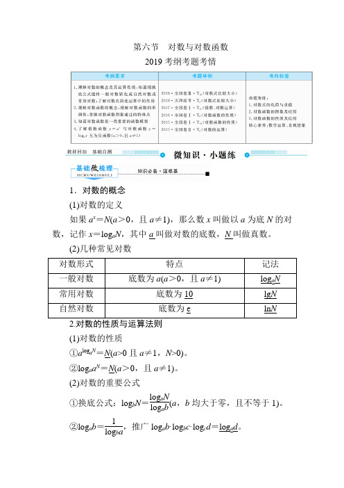 高三数学(理)一轮复习：第二章 函数、导数及其应用 第六节 对数与对数函数