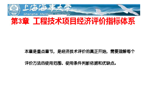 工程技术项目经济评价指标体系课程