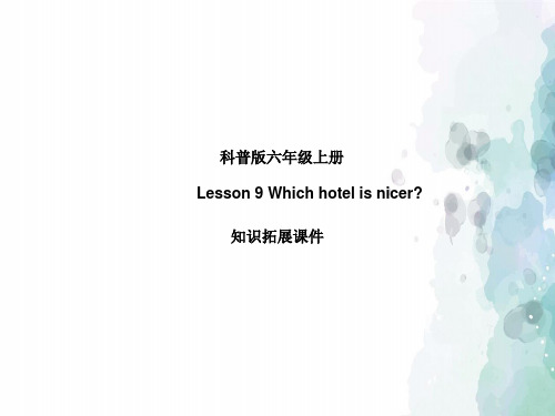 科普版-英语-六年级上册-Lesson 9 Which hotel is nicer知识拓展