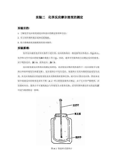 化学反应摩尔焓变的测定