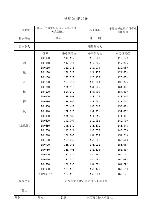 测量复核记录