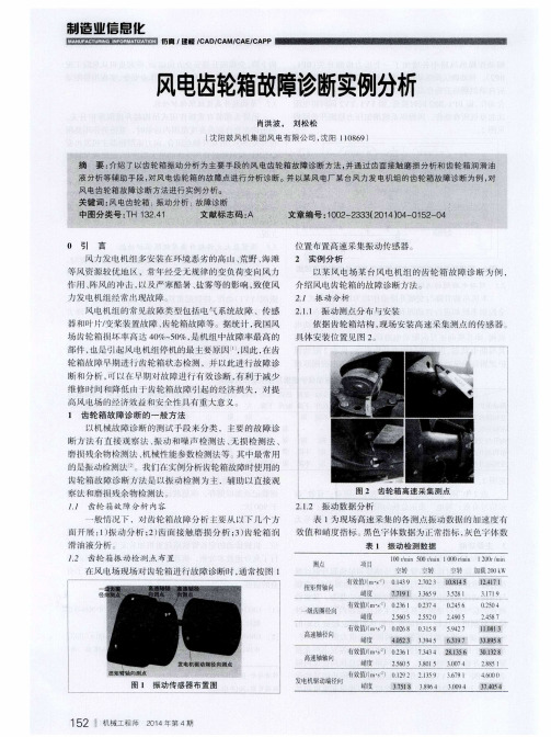 风电齿轮箱故障诊断实例分析