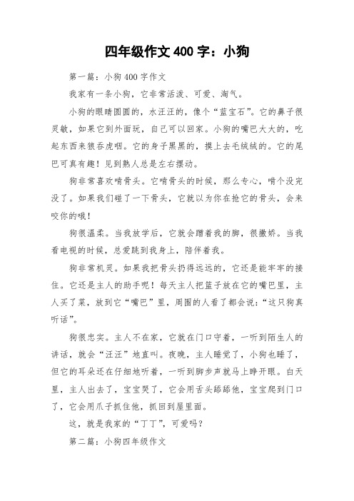 四年级作文400字：小狗_作文