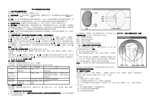 初中生物实验考试评分标准资料