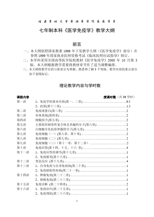 福建医科大学基础医学院免疫学系