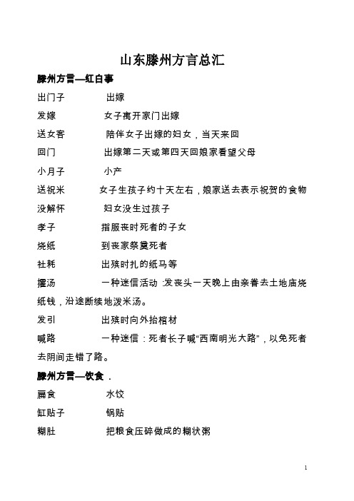 山东滕州方言总汇