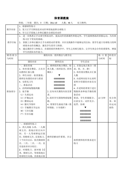 网球课教案(3)