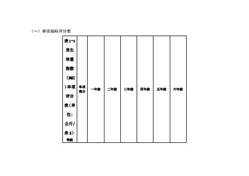 小学体质健康测试标准