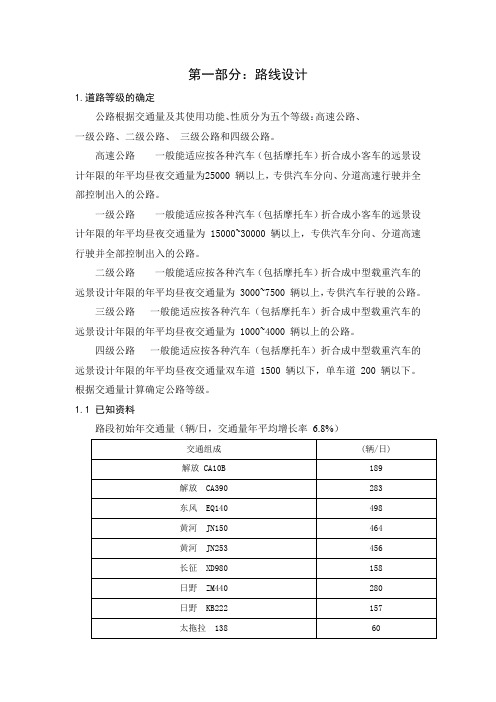 道路平面线形设计和纵断面设计