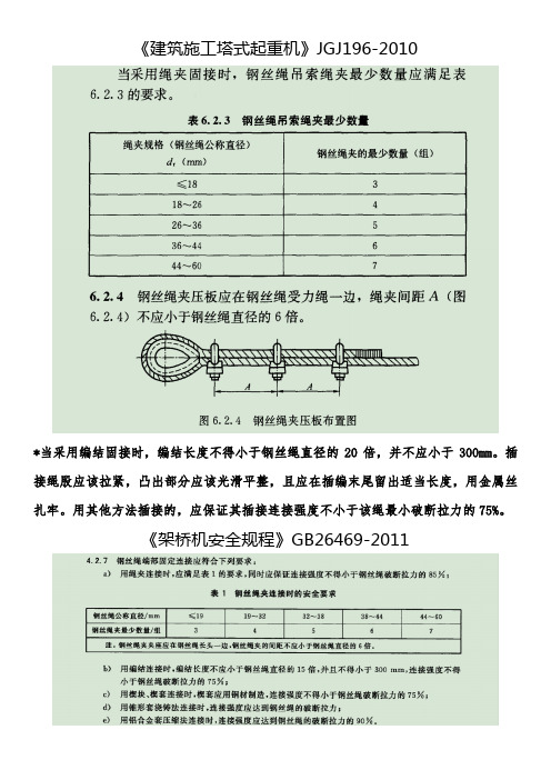 起重吊装钢丝绳插编和卡扣使用规定