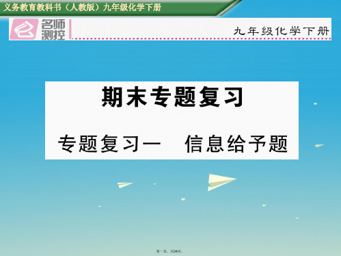 名师测控九年级化学下册期末专题复习一信息给予题课件新版新人教版12283112