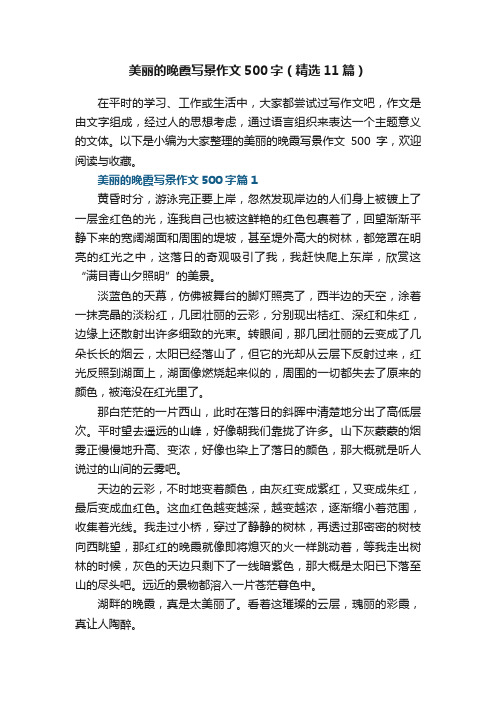 美丽的晚霞写景作文500字（精选11篇）