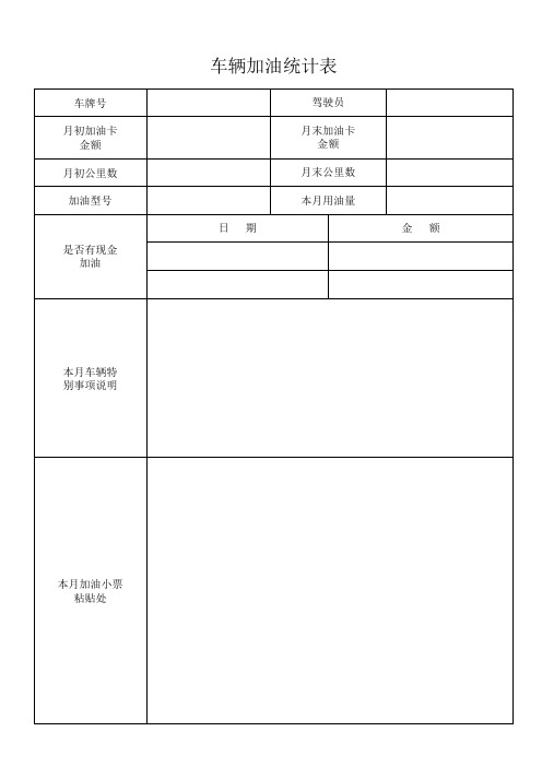 车辆加油统计表