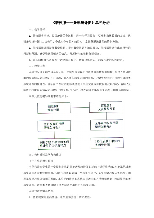 四年级数学上册第八单元《新校服——条形统计图》单元分析青岛版