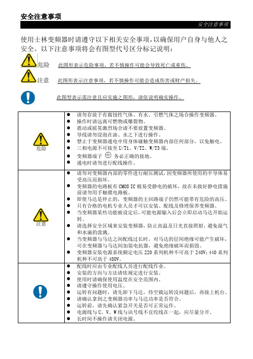 士林SF-GT变频器说明书V1.06