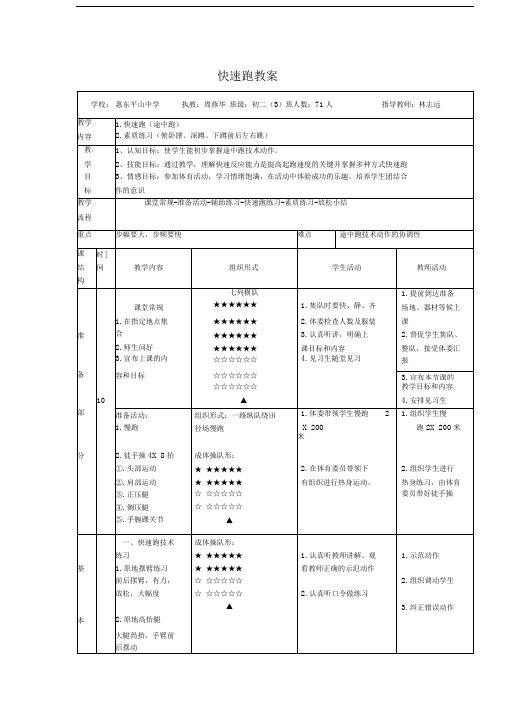 快速跑公开课教案