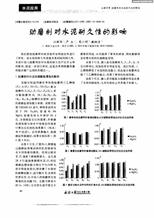 助磨剂对水泥耐久性的影响