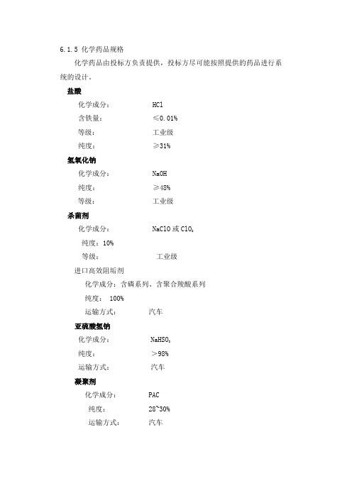 化学药品规格