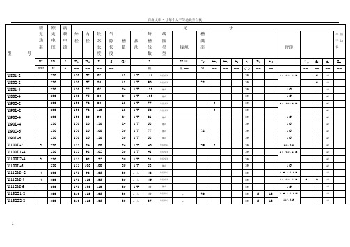 Y系列三相异步电动机设计总表