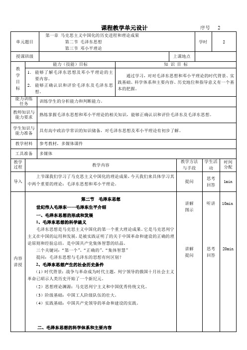 毛概课程教案1章第2、3节