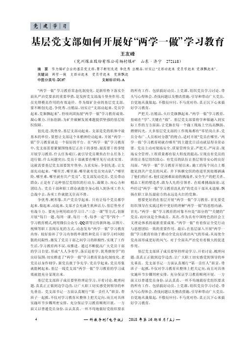 基层党支部如何开展好“两学一做”学习教育