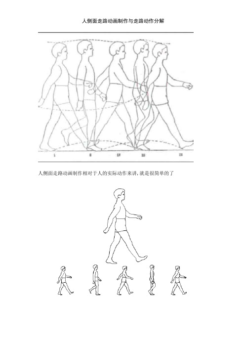 人侧面走路动画制作与走路动作分解