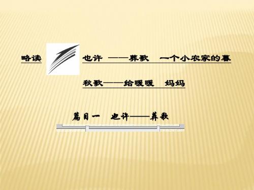 人教版2017高中语文(选修《中国现代诗歌散文欣赏》)诗歌部分 二略读 —给暖暖 妈妈 (PPT课件)