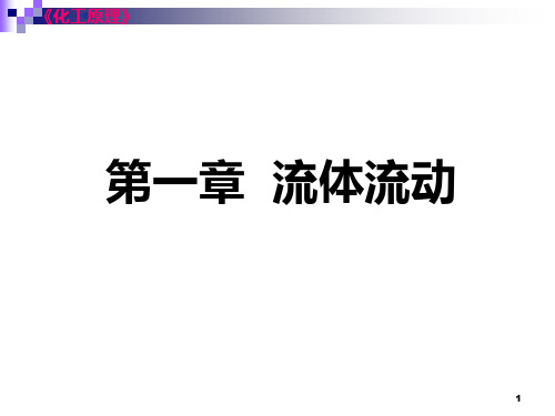 化工原理第一章 流体流动