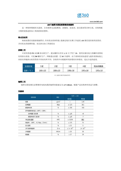 150℃辐照交联阻燃聚烯烃绝缘料