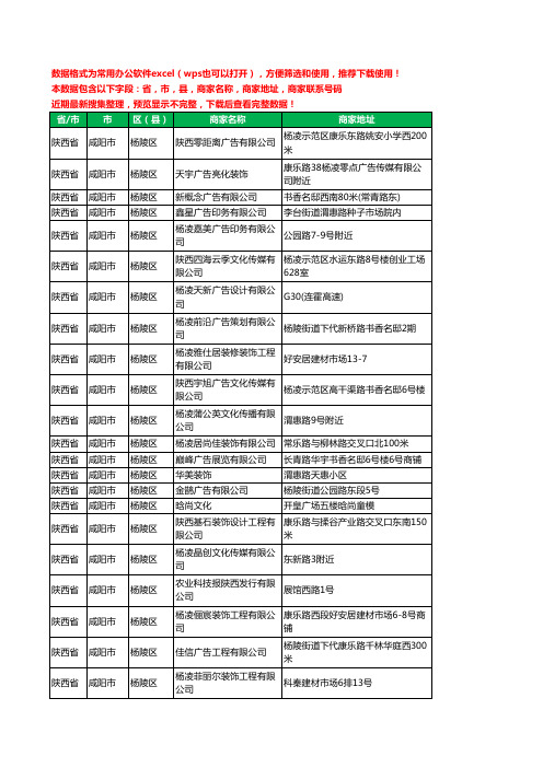 2020新版陕西省咸阳市杨陵区文化传媒有限公司工商企业公司商家名录名单黄页联系电话号码地址大全61家