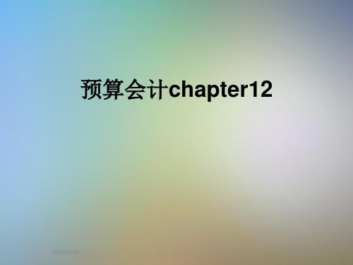 预算会计chapter12