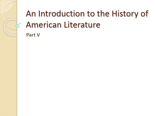 An Introduction to the History of American Literature Part V i