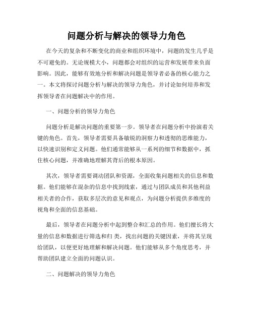 问题分析与解决的领导力角色