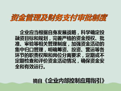 资金管理及财务收支审批制度(共46页)PPT课件